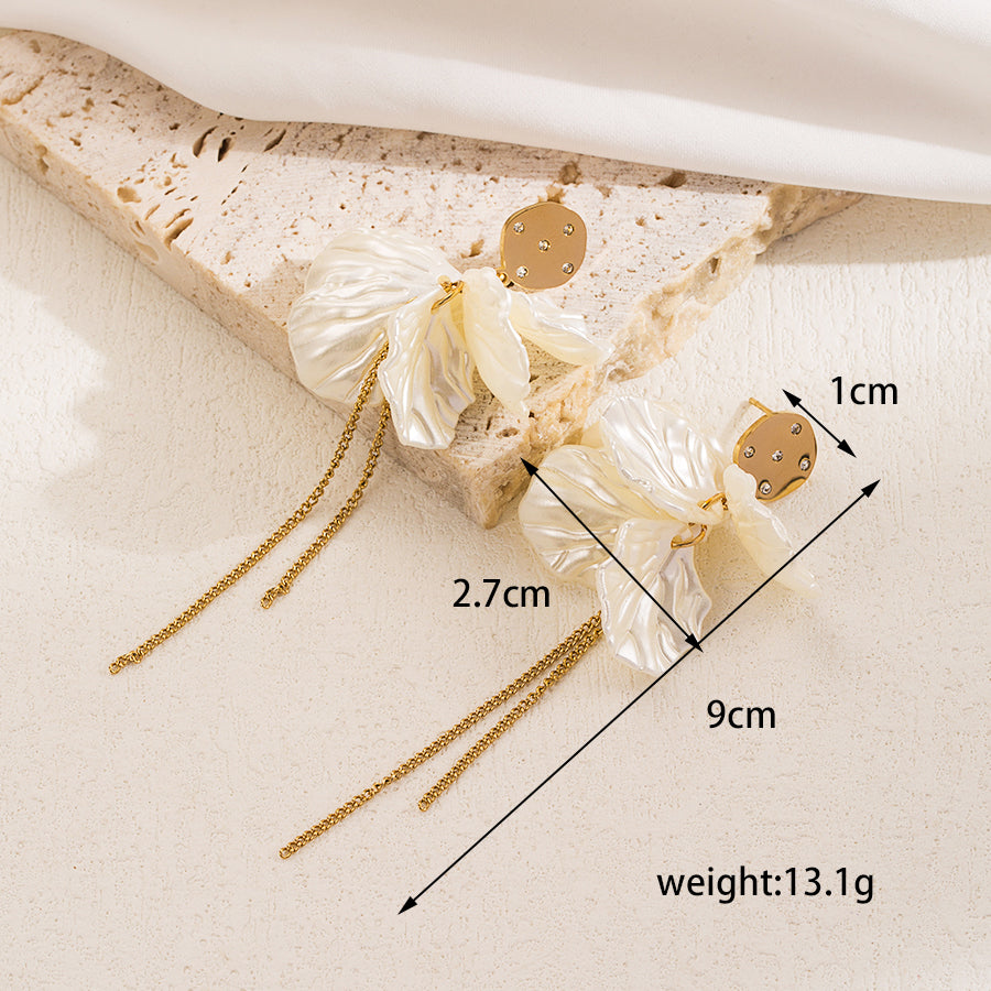 Mother of Pearl Golden Earrings