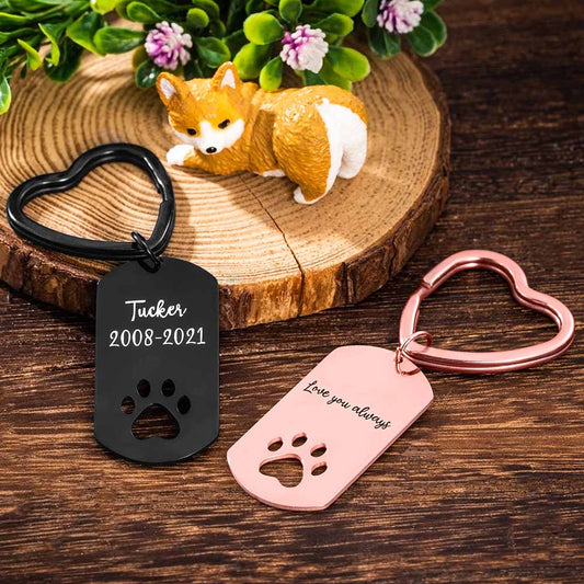 Personalized Pet Paw Keychain