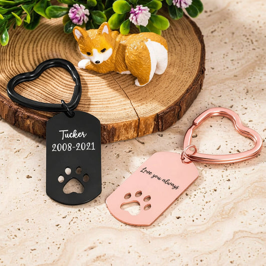 Personalized Pet Paw Keychain