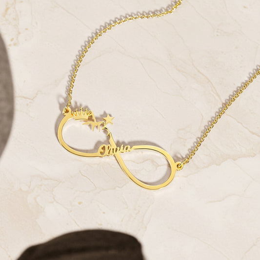 Custom Mountain Infinity Name Necklace