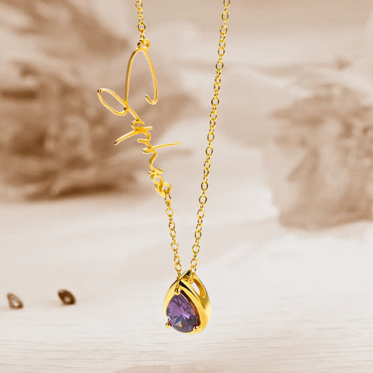 Custom Name Birthstone Necklace