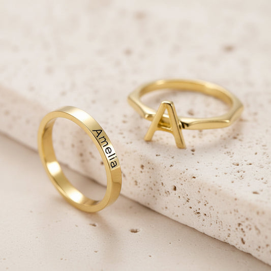 Personalized Stacking Rings SET