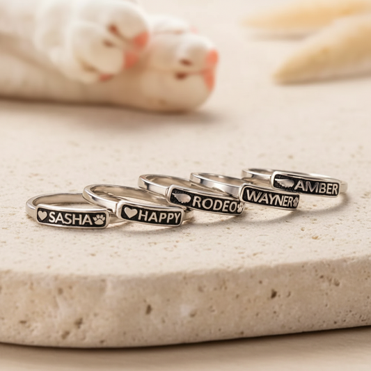 Personalized Pet Name Stackable Ring
