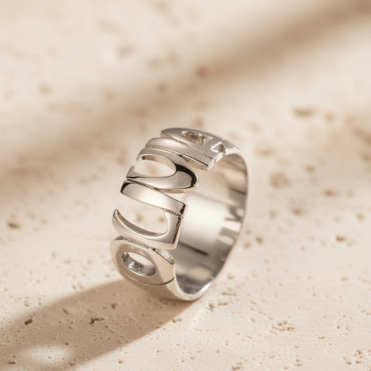 Custom Bubble Name Ring