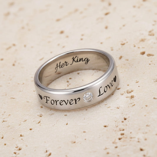 Personalized Birthstone Engraved Wedding Bands