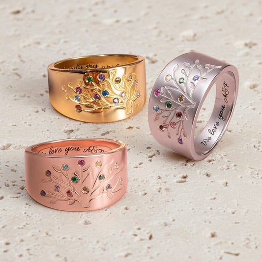 Custom Birthstones Family Tree Ring