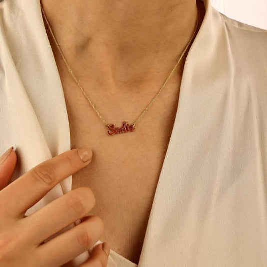 Custom Colored Name Necklace