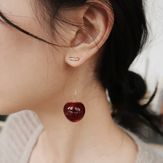 Coquette Cherry Resin Drop Earrings