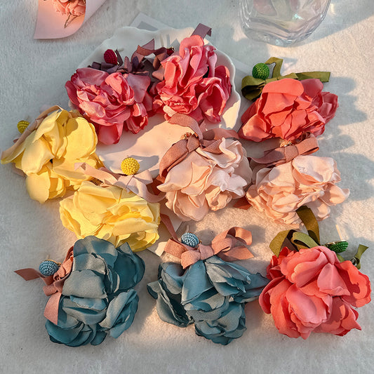 Handmade Art Floral Statement Drop Earrings