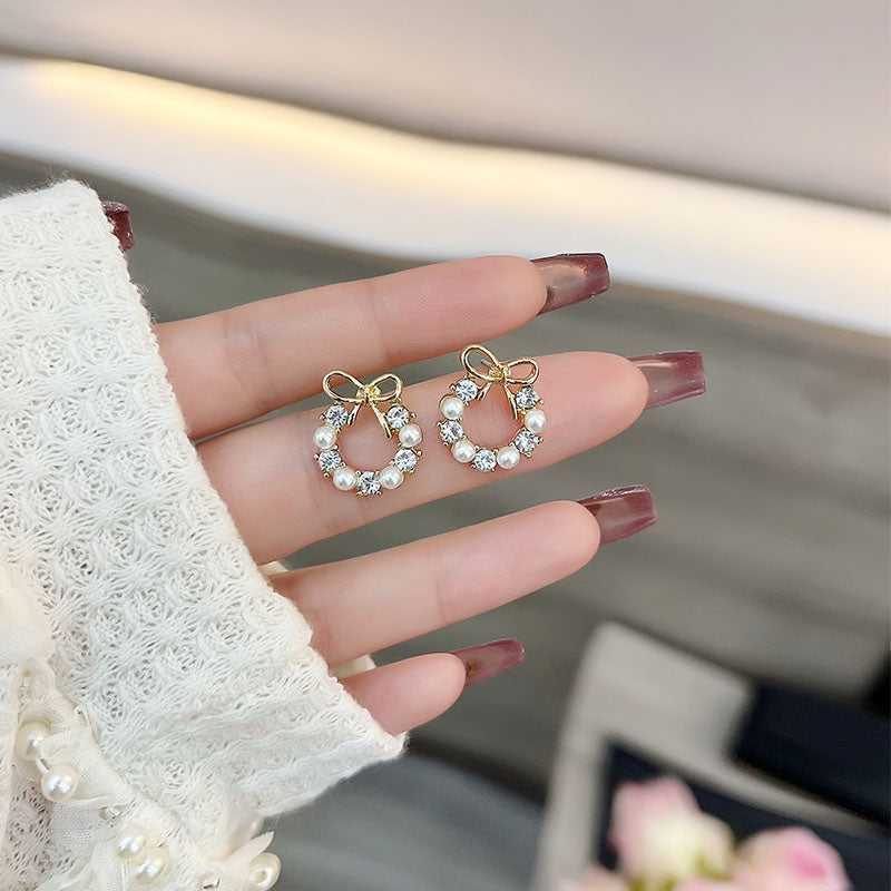 Coquette Bow Wreath Stud Earrings