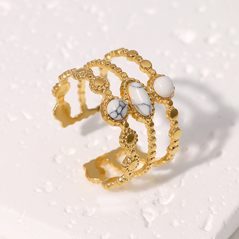 Gold Turquoise Open Ring