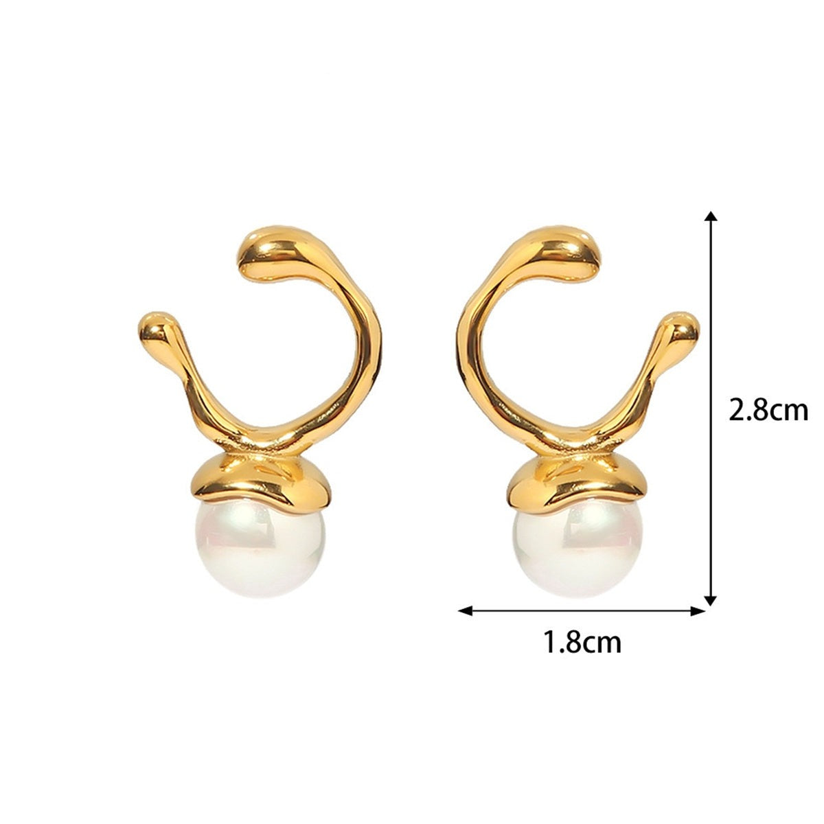 Artistic Pearl Golden Drop Earrings