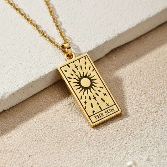 Custom Engraved Tarot Card Necklace