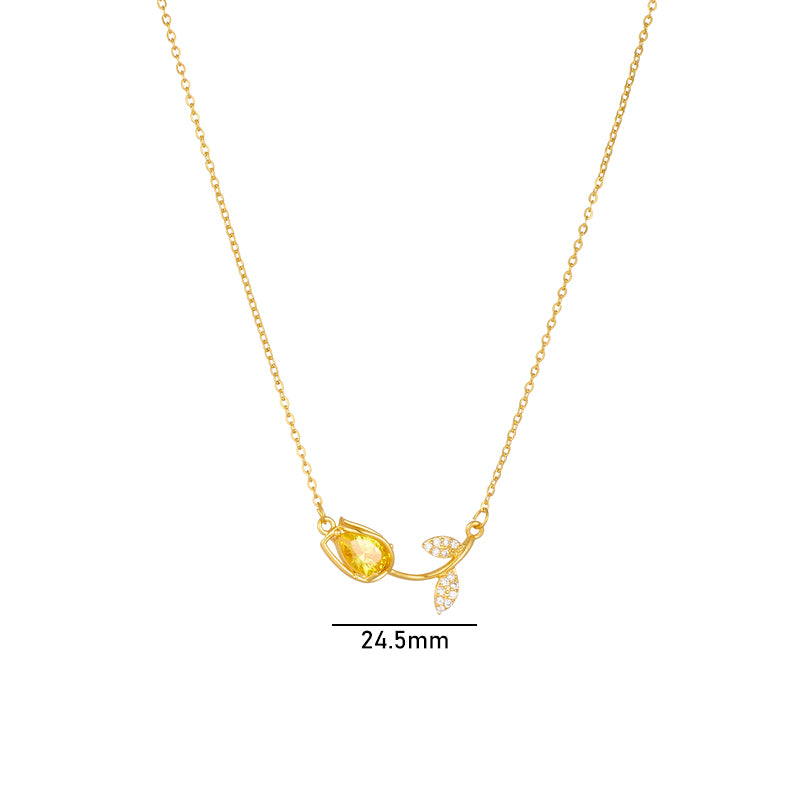 Dainty Crystal Tulip Necklace