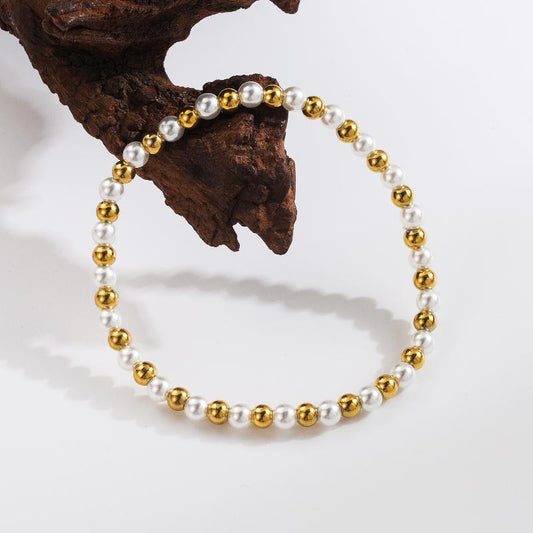 Pearl & Gold Beaded Bracelets