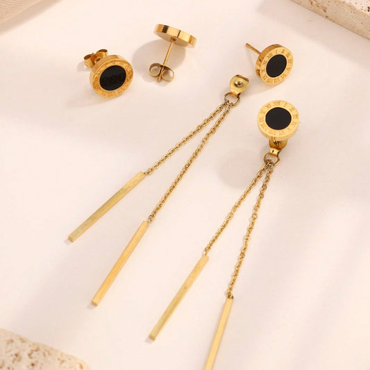 Elegant Roman Numeral Earrings