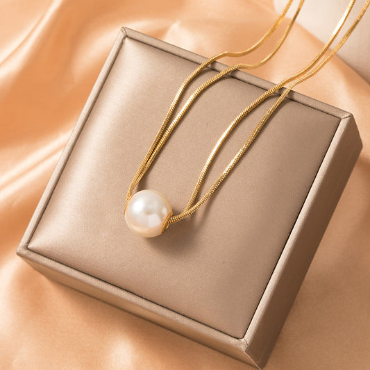 Dainty Pearl Chain Necklace