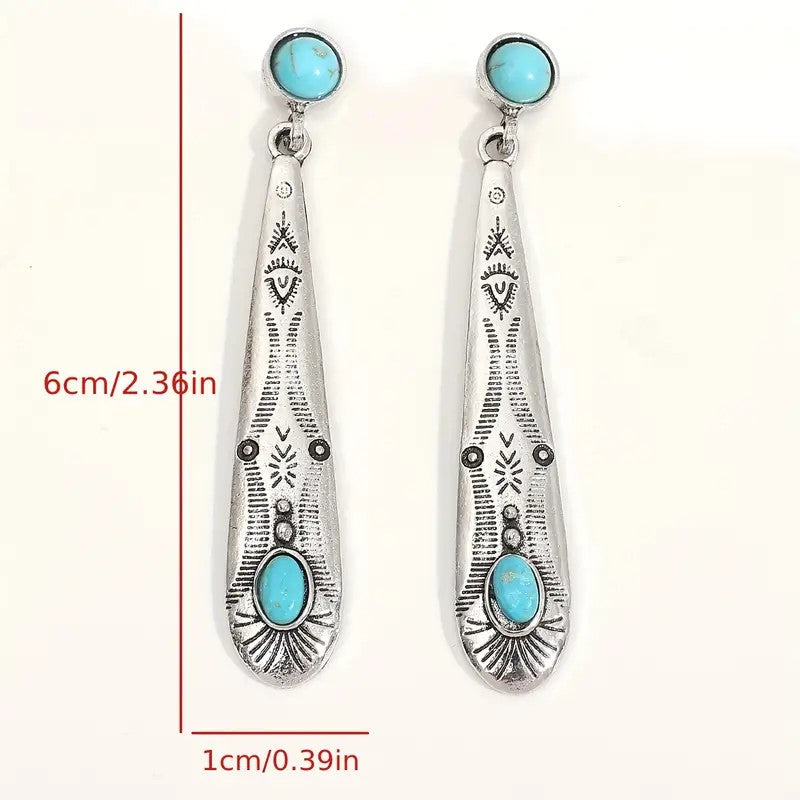 Bohemian Turquoise Drop Earrings
