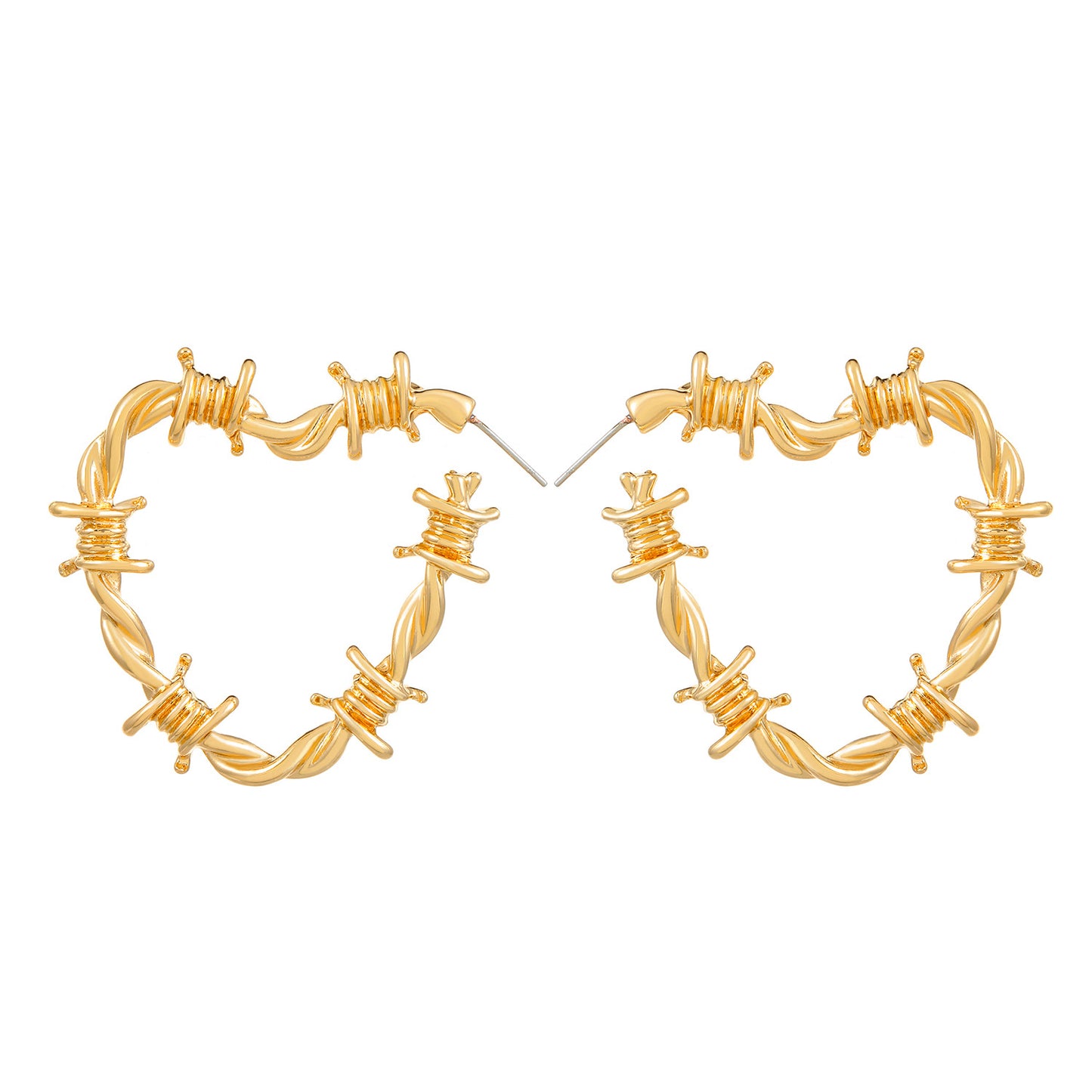 Barbed Wire Heart Hoops