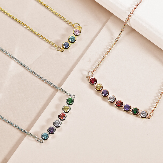 Personalized Combined Birthstone Necklace