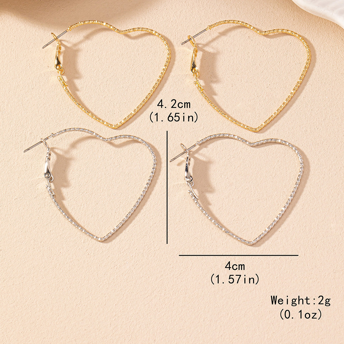 Dainty Heart Hoop Earrings
