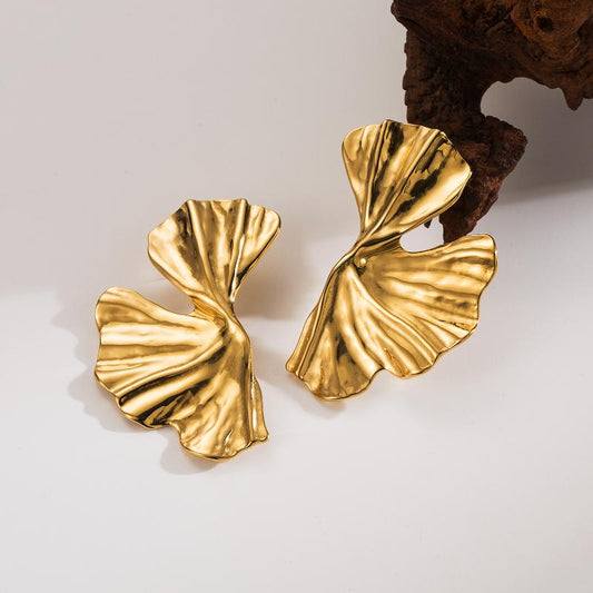 Artisan Golden Stud Earrings