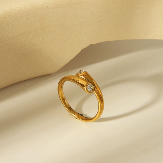 Classic Zircon Cuff Bracelet & Ring