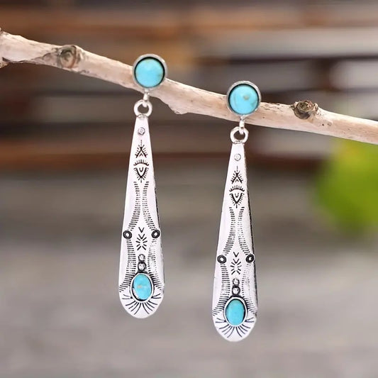 Bohemian Turquoise Drop Earrings