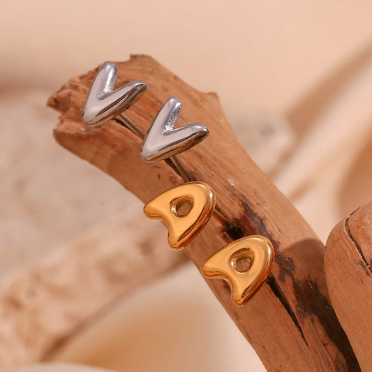 Dainty Balloon Initial Letter Studs