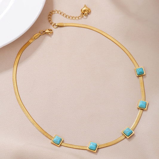 Vintage Turquoise Chain Necklace