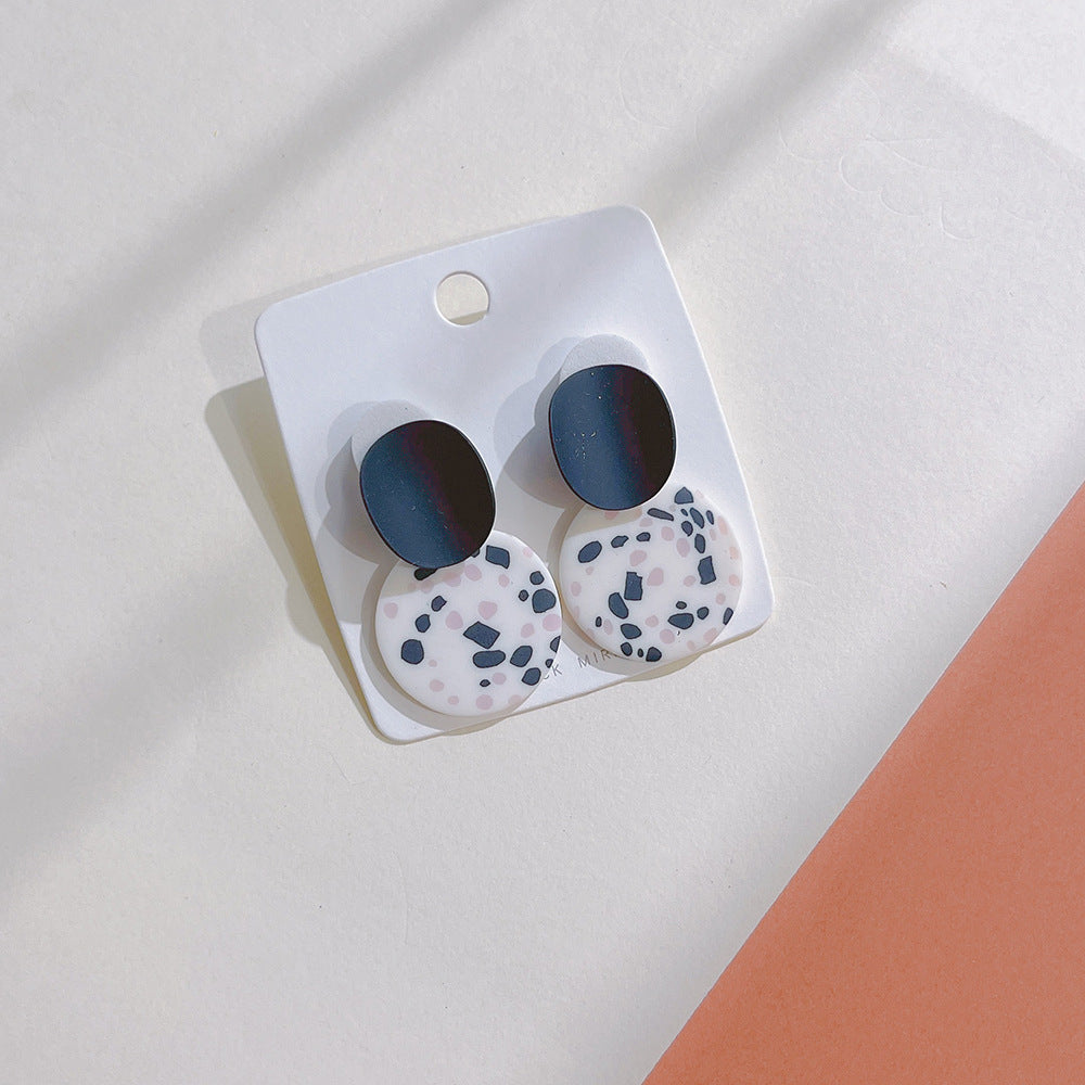 Aesthetic Round Polymer Clay Drop Earrings