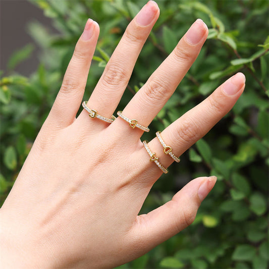 Minimalist Letter Stackable Rings