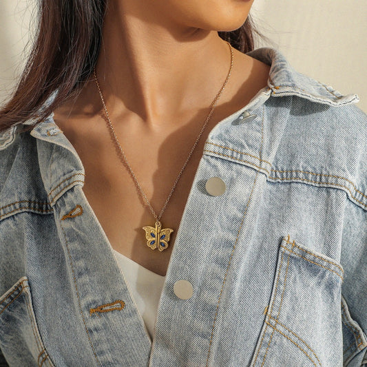 Sky Butterfly Cute Locket Necklace