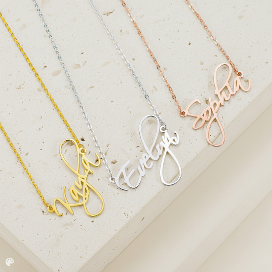 Personalized Calligraphy Name Necklace 925 Silver