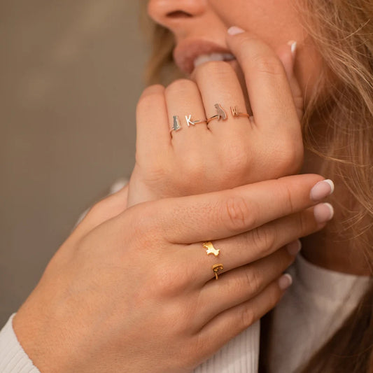 Personalized Minimalist Pet Initial Ring