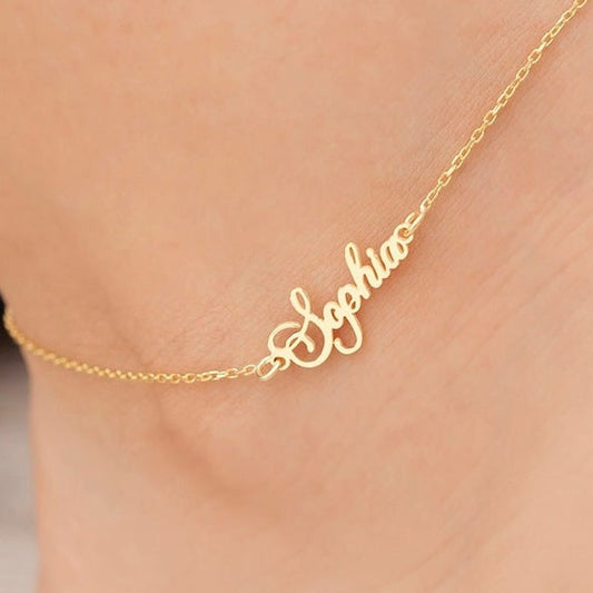 Custom Minimalist Name Anklet