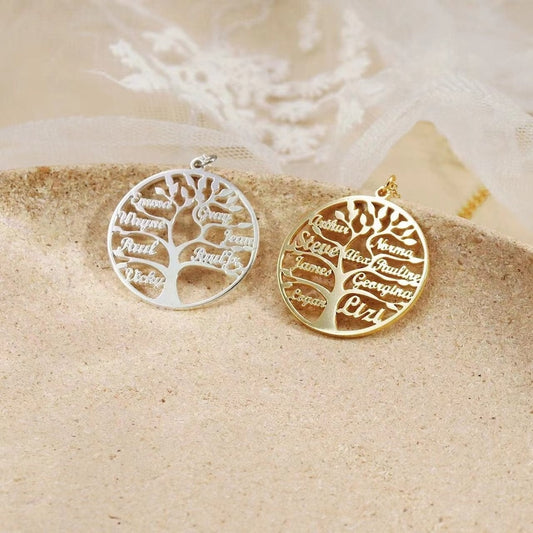 Personalized Family Names Tree Necklace