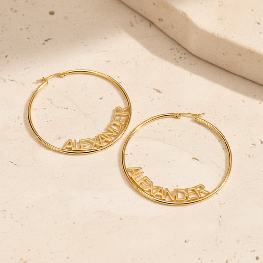 Personalized Name Hoop Earrings