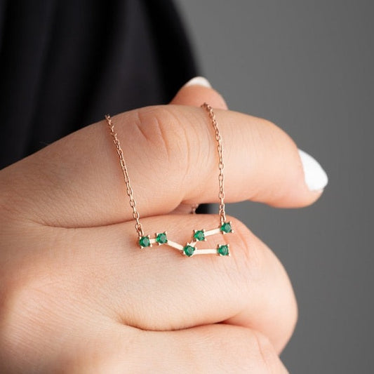 Custom Constellation Birthstone Necklace