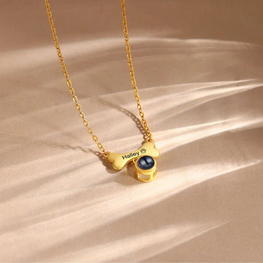 Custom Bone Projection Necklace with Name
