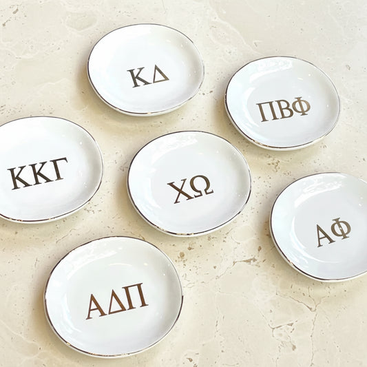 Custom Greek Letters Sorority Ring Dish