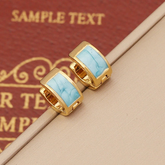 Minimalist Enamel Hoop Earrings