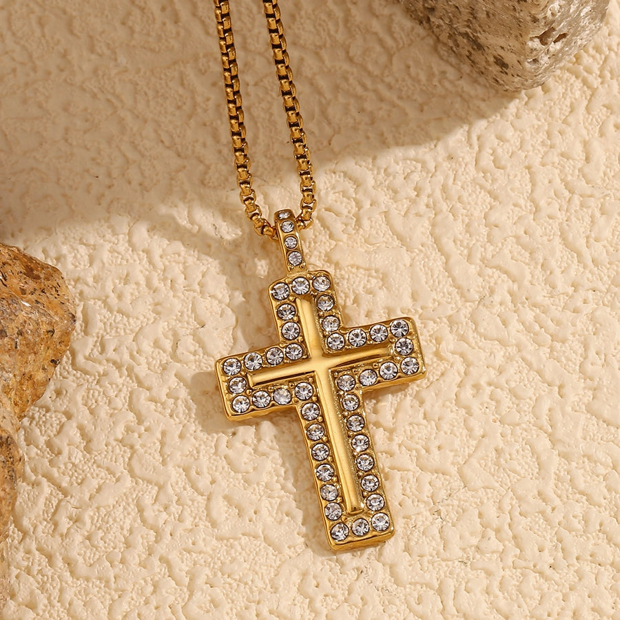 Crystal Cross Pendant Necklace