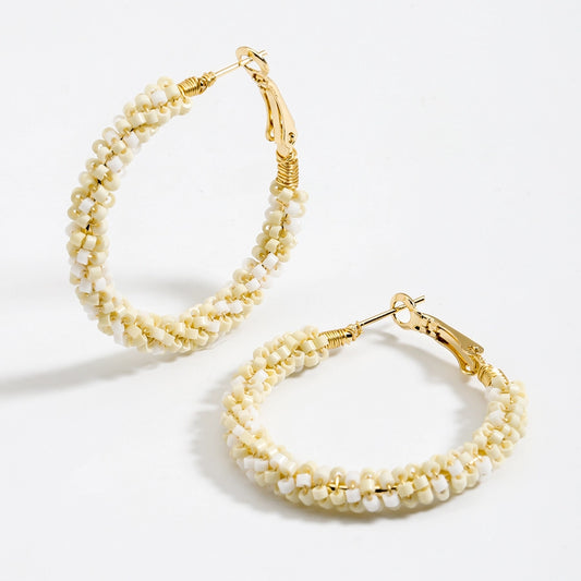 Wired Beads Hoop Earrings