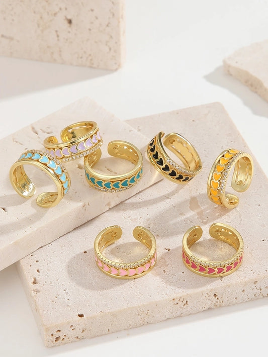 Resin Love Crystal Open Ring