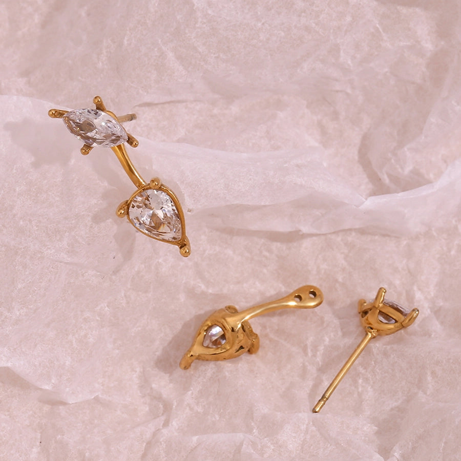 Dainty Crystal Droplet Stud Earrings