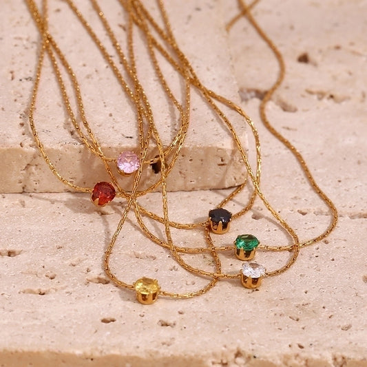 Vera Minimalist Crystal Chain Necklace