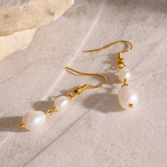 Dainty Freshwater Pearl Drop Earrings