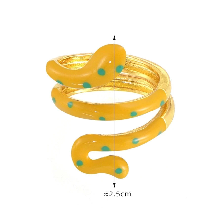 Young Enamel Snake Open Rings
