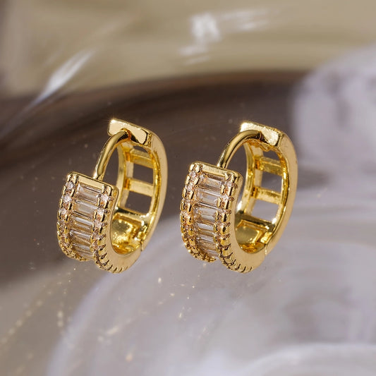 Classic Zircon Hoop Earrings